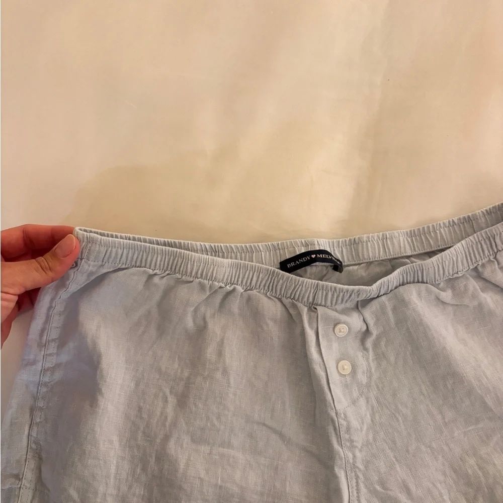 Brandy Melville High Waist Striped Shorts - Light Blue Keira boxer lounge pj - Picture 4 of 6